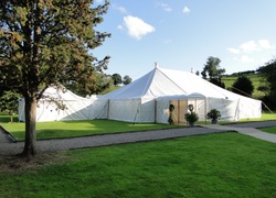 Photo of marquees erected in the grounds of the house